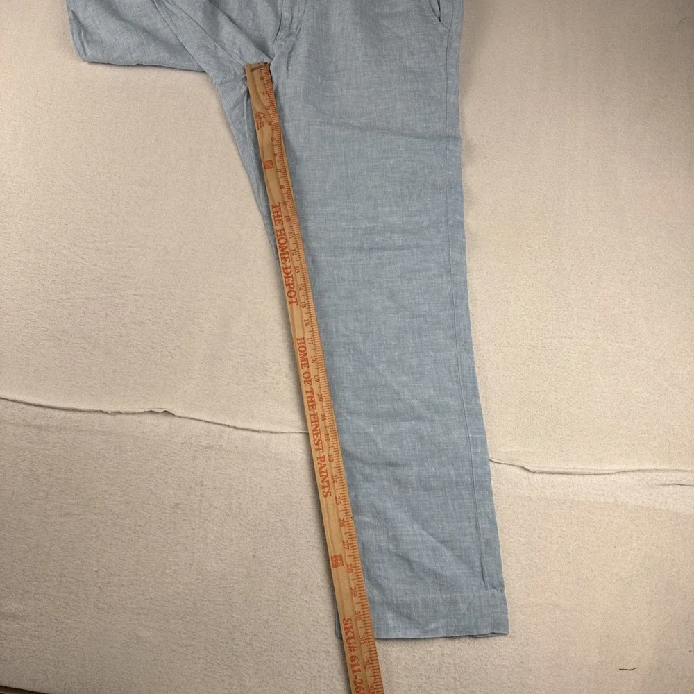 J Crew Baird McNutt Irish Linen Mens Light Blue Pants fits 36*30 Lightweight